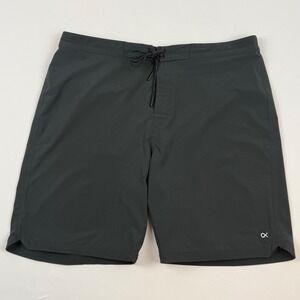 Outerknown All Time Scallop Trunks Boardshorts Mens 34 Charcoal Grey Swim